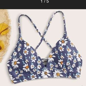 Shein Flower Print bathing suit top